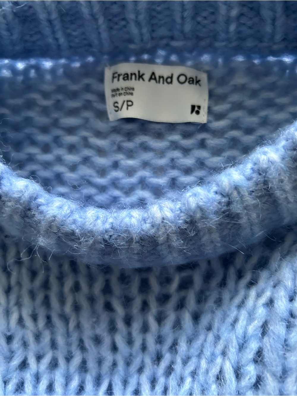NWOT-Frank & Oak Oversized Periwinkle Loose Knit Pullover Sweater